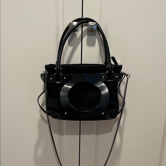 Salvatore Ferragamo Black Shoulder Bag with style chain attached❤️ - Picture 4 of 14